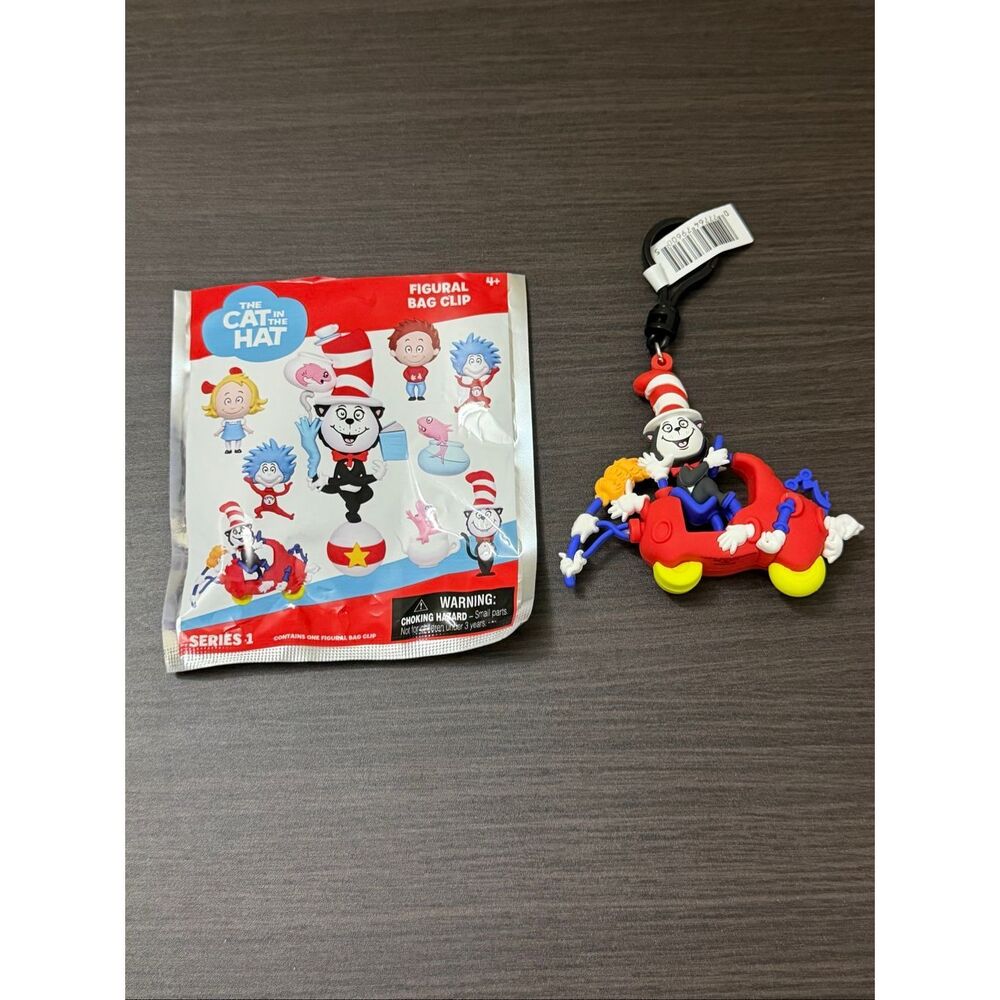 Dr. Seuss The Cat In The Hat Bag Clip Keychain - The Cat In The Hat with Machine